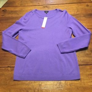 NWT Talbots 100% Cashmere crew neck sweater purple